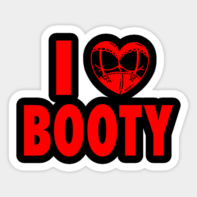 I Heart Booty - Gym Fitness Workout Sticker by fromherotozero